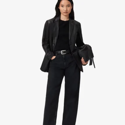 All Saints Arna Leather Blazer