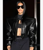 Unisex American Singer Teyana Taylor Event 2025 Black Bomber Leather Jacket