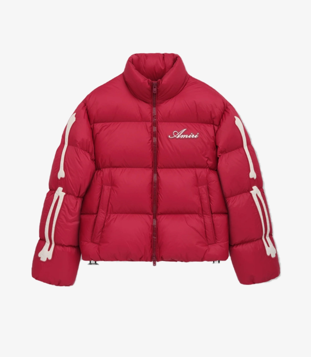 Amiri Red And Black Bones Down Jacket Unisex Amiri Red And Black Bones Down Jacket