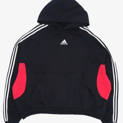 Balenciaga x Adidas Black And Red Hoodie For Unisex