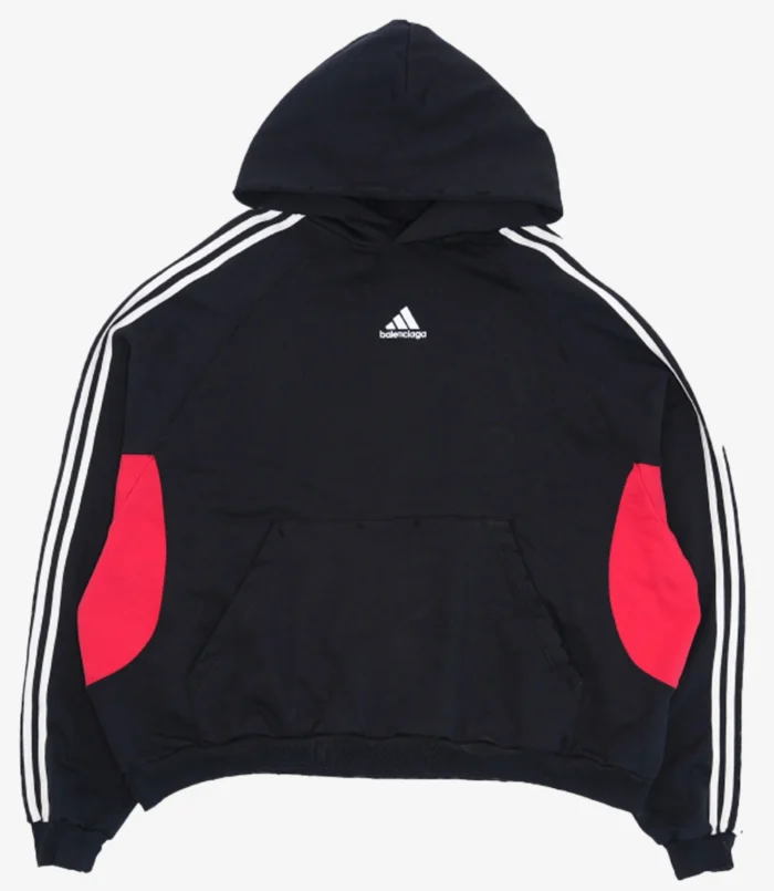 Balenciaga x Adidas Black And Red Hoodie For Unisex