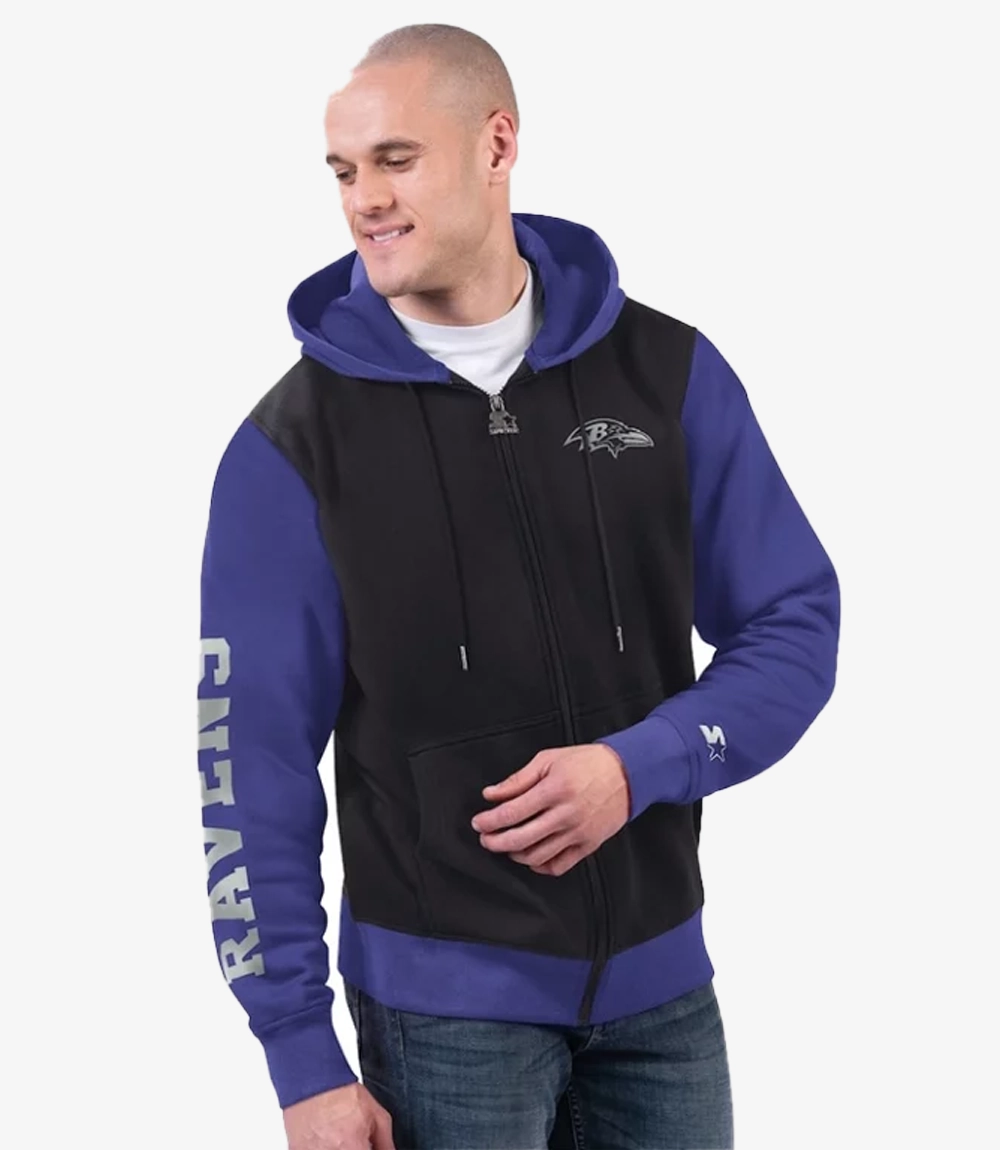 Baltimore Ravens Starter Thursday Night Gridiron Full-Zip Hoodie Baltimore Ravens Starter Thursday Night Gridiron Full-Zip Hoodie For Unisex