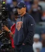 Ben Johnson Chicago Bears 2025 Nike Sideline Pullover Hoodie