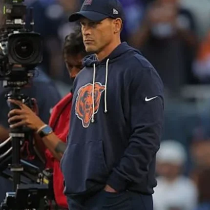 Ben Johnson Chicago Bears 2025 Nike Sideline Pullover Hoodie