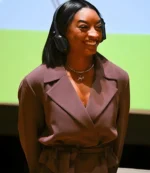 Women's Buenos Aires 2025 Simone Biles Cropped Brown Blazer