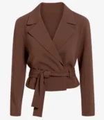 Buenos Aires 2025 Simone Biles Cropped Brown Blazer For Women