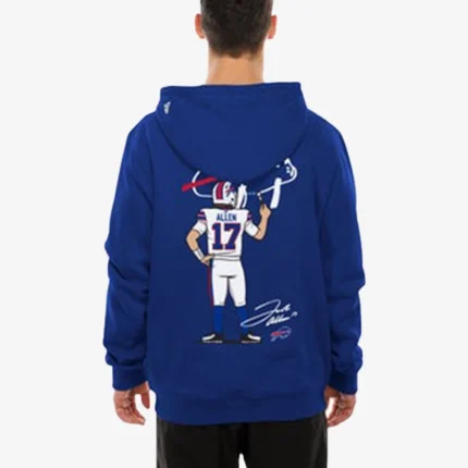 Buffalo Bills New Era Billustration Josh Allen Blue Hoodie