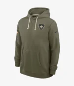 Coach Kellen Moore New Orleans Saints Salute to Service 2025 Olive Green Fleece Hoodie