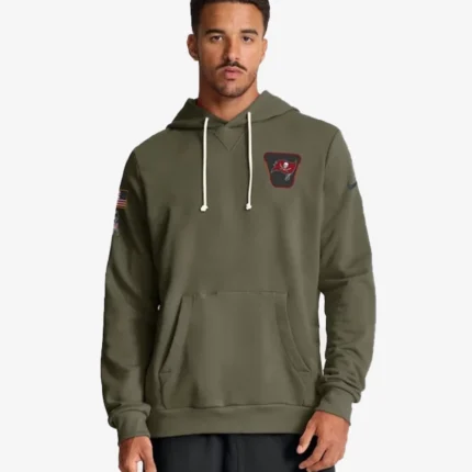 Unisex Coach Todd Bowles Tampa Bay Buccaneers Salute to Service 2025 Olive Green Fleece Hoodie