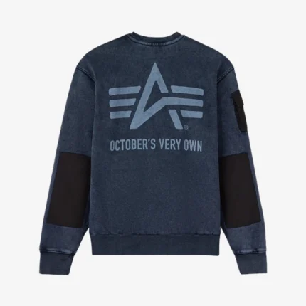 Drake’s October’s Very Own x Alpha Industries Sweatshirt Crewneck Garment Dye