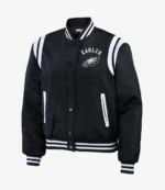 Erin Andrews Black Philadelphia Eagles Full-Snap Bomber Jacket
