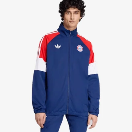 Unisex FC Bayern Munchen Logo Adidas LFSTLR Training Navy Blue Jacket