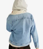 Free People Off-the-Grind Blue Denim Sherpa Jacket