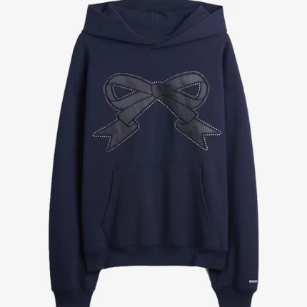 Unisex Gap × Sandy Liang Bow Oversized Navy Blue Hoodie
