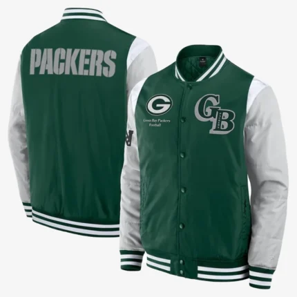 Unisex Green Bay Packers Elements Elite Full-Snap Varsity Green Jacket