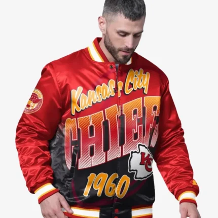 Kansas City Chiefs Starter Red Pass Rush Varsity Full-Snap Jacket For Unisex