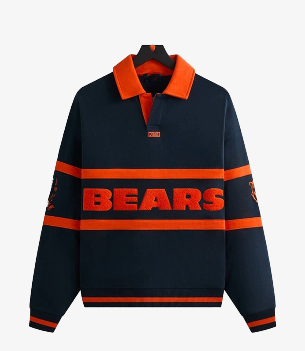 Kith Chicago Bears Vintage Blue & Orange Rugby Shirt Unisex Kith Chicago Bears Vintage Blue & Orange Rugby Shirt