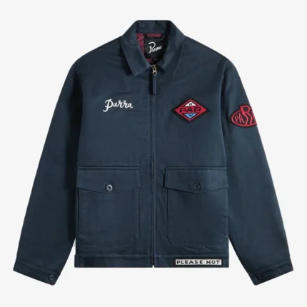 Unisex Kith Pumping Gas Cotton Navy Blue Jacket