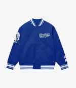 Unisex LA Dodgers X Mister Cartoon X Starter Blue Satin Jacket