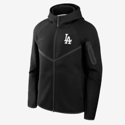 Los Angeles Dodgers Nike Black Tech Fleece Windrunner Full-Zip Hoodie Jacket