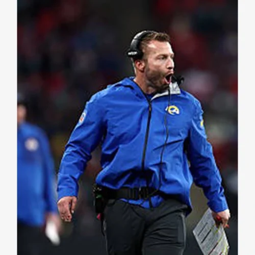 Unisex Los Angeles Rams 2025 Coach Sean McVay Blue Full-Zip Rain Jacket