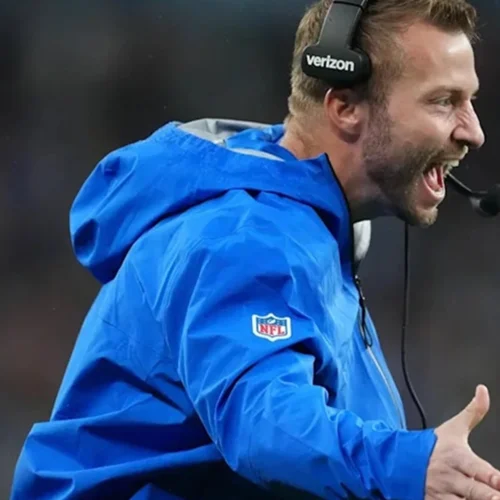 Los Angeles Rams 2025 Coach Sean McVay Blue Full-Zip Rain Jacket