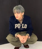 Unisex Mark Lee Polo Ralph Lauren Quarter-Zip Blue Sweatshirt Crewneck
