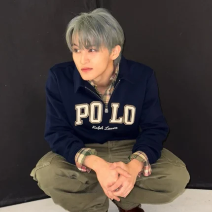 Unisex Mark Lee Polo Ralph Lauren Quarter-Zip Blue Sweatshirt Crewneck
