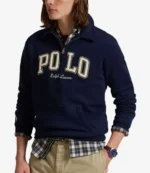 Mark Lee Polo Ralph Lauren Quarter-Zip Blue Sweatshirt Crewneck For Unisex
