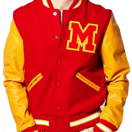 Unisex Michael Jackson Thriller Letterman Varsity Jacket with Yellow Leather Sleeves
