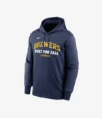 Milwaukee Brewers Nike Navy Blue 2025 MLB Postseason Authentic Collection Therma Fleece Hoodie