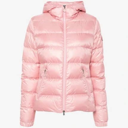 Women's Moncler Gles hooded Pink puffer jacket