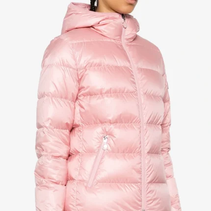 Moncler Gles hooded Pink puffer jacket