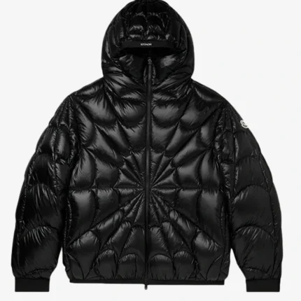 Unisex Moncler Violier Spider-Man Short Down Black Puffer Jacket