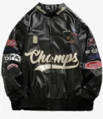 Unisex Motorcycle Oversized Leather Bomber Jacket