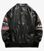 Motorcycle Oversized Leather Bomber Jacket For Unisex