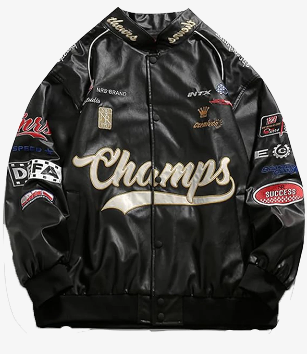 Motorcycle Oversized Leather Bomber Jacket Unisex Motorcycle Oversized Leather Bomber Jacket