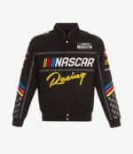 NASCAR JH Design Black Twill Driver Uniform Full-Snap Jacket