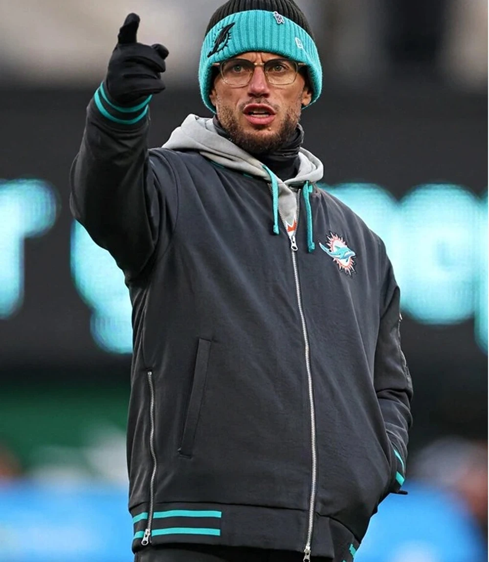 NFL Dolphins vs Jets Game Day Coach Mike Mcdaniel Bomber Jacket Unisex NFL Dolphins vs Jets Game Day Coach Mike Mcdaniel Bomber Jacket