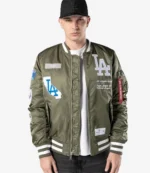 Unisex New Era Cap x MLB Los Angeles Dodgers x Alpha Industries Green Bomber Jacket