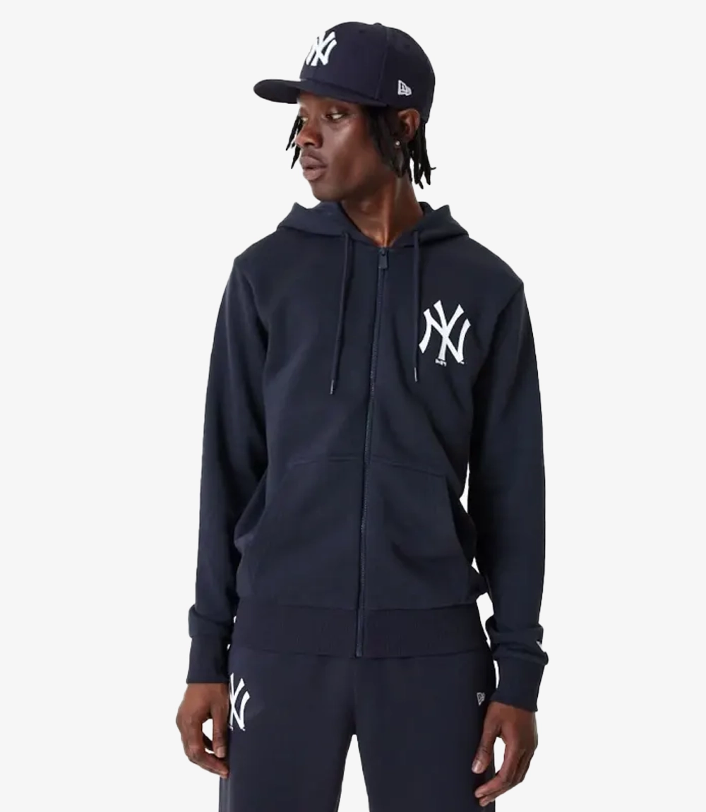 New Era New York Yankees MLB Essential Navy Full Zip Hoodie Unisex New Era New York Yankees MLB Essential Navy Full Zip Hoodie