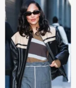 New York City 2025 Tessa Thompson Black Leather Jacket