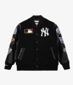 New York Yankees Black Out Collection Vintage Logo Full-Snap Varsity Jacket For Men & Women