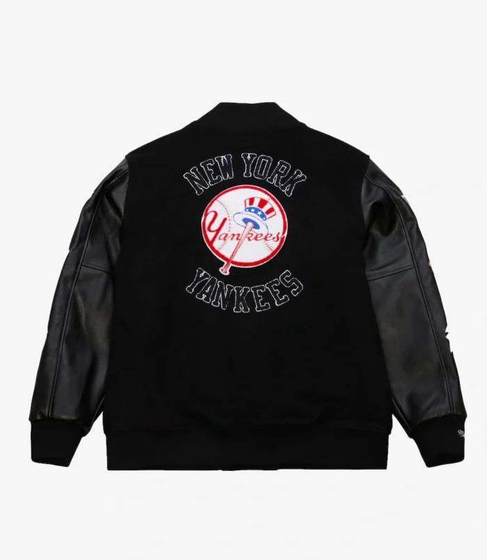 New York Yankees Black Out Collection Vintage Logo Full-Snap Varsity Jacket
