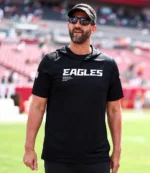 Unisex Nick Sirianni Eagles Sideline Performance Black Hoodie T-Shirt