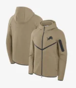 Unisex Nike Brown Detroit Lions Tech Fleece Full-Zip Windrunner Hoodie