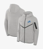 Unisex Nike Grey Detroit Lions Tech Fleece Full-Zip Windrunner Hoodie