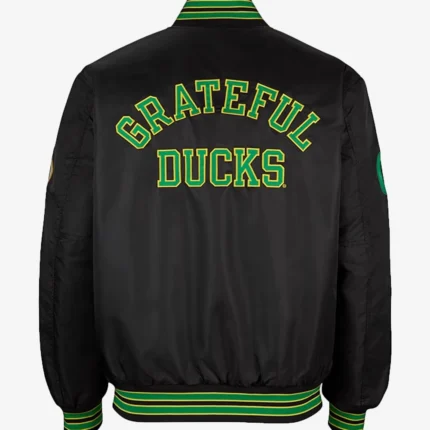Nike Oregon Grateful Duck Satin Black Bomber Jacket