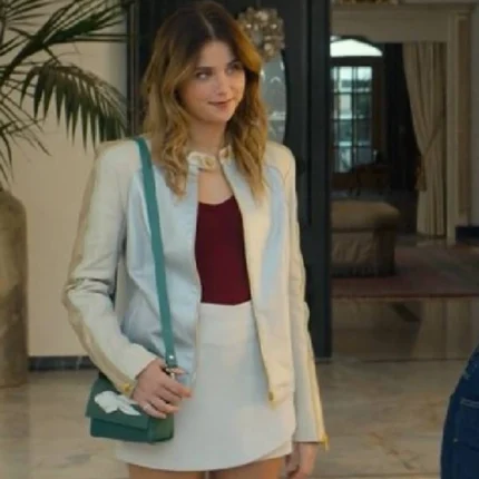 Women's Our Fault 2025 Nicole Wallace Beige Leather Jacket