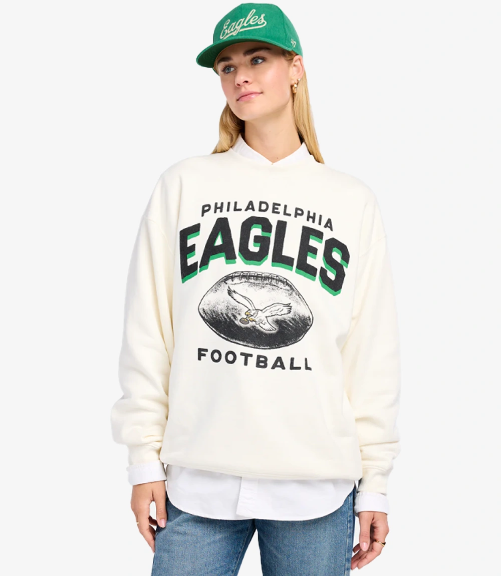 Philadelphia Eagles Historic Arch Cloud ’47 Oversized Sweatshirt Crewneck Philadelphia Eagles Historic Arch Cloud ’47 Oversized Sweatshirt Crewneck For Unisex